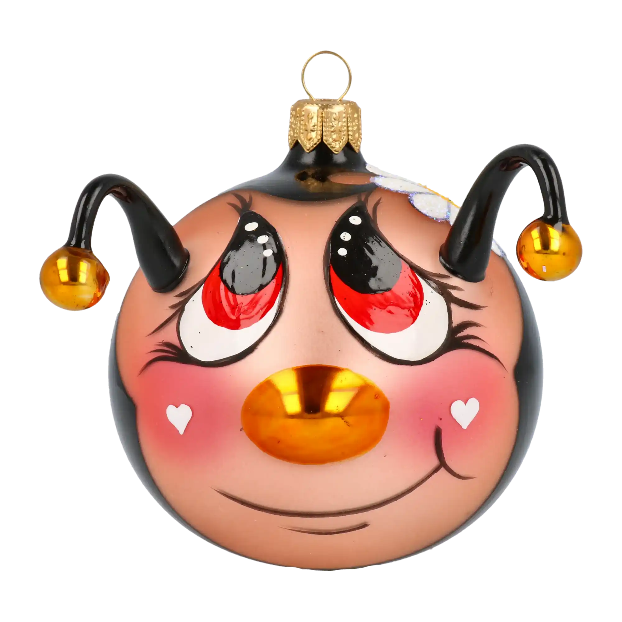 Bee Love Handmade Glass Christmas ornament bee