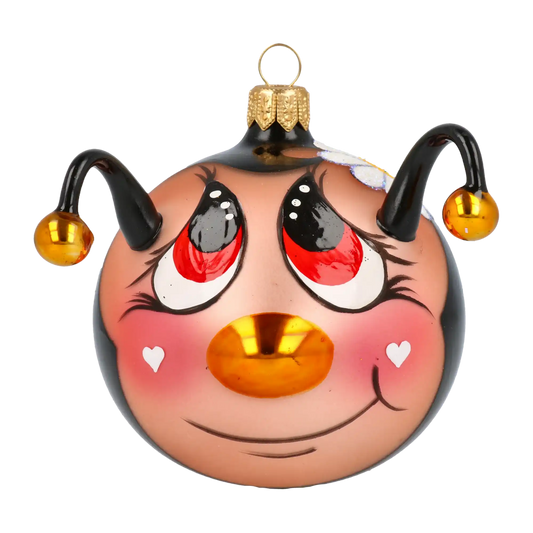Bee Love Handmade Glass Christmas ornament bee