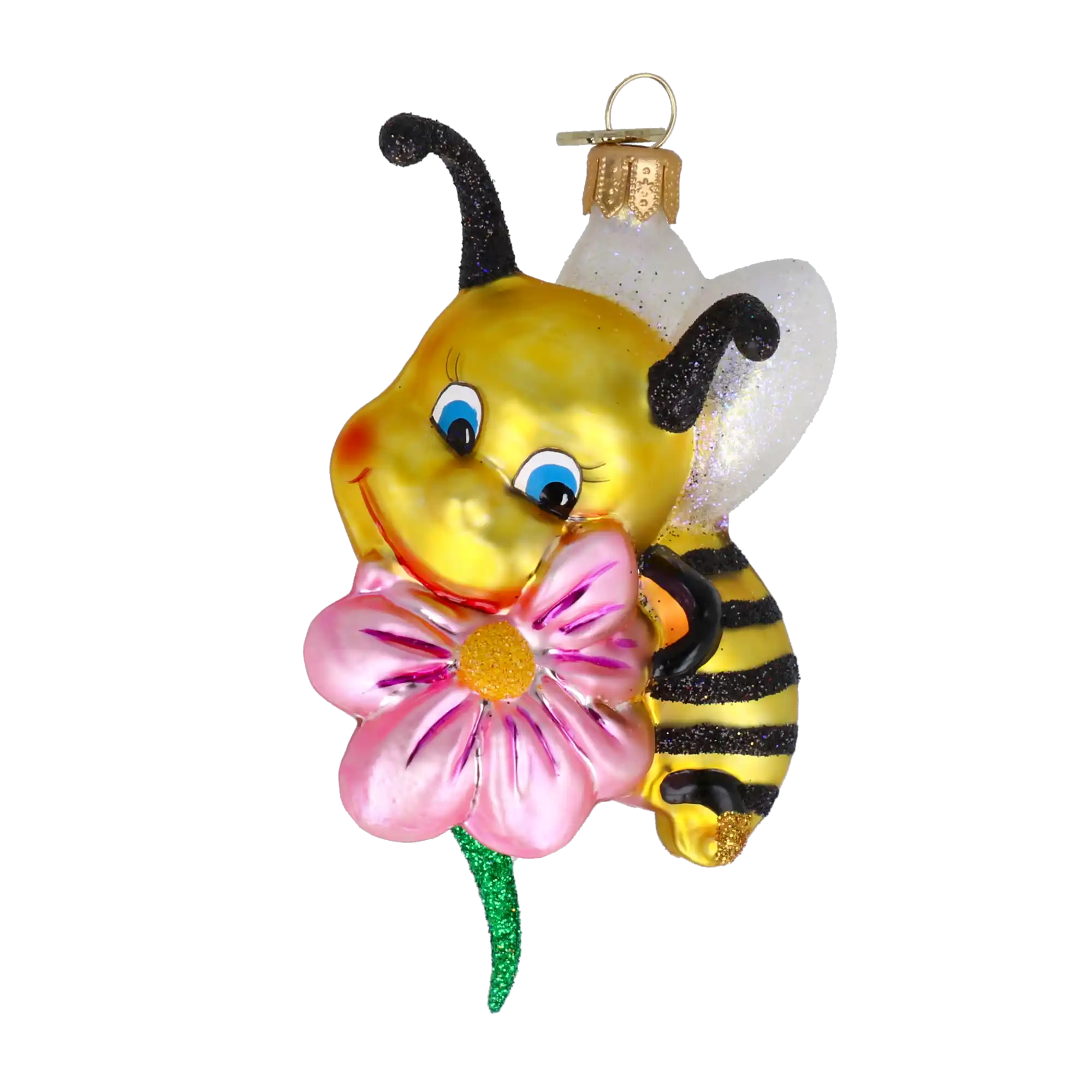 Honeybee Blossom Handmade Glass Christmas ornament bee