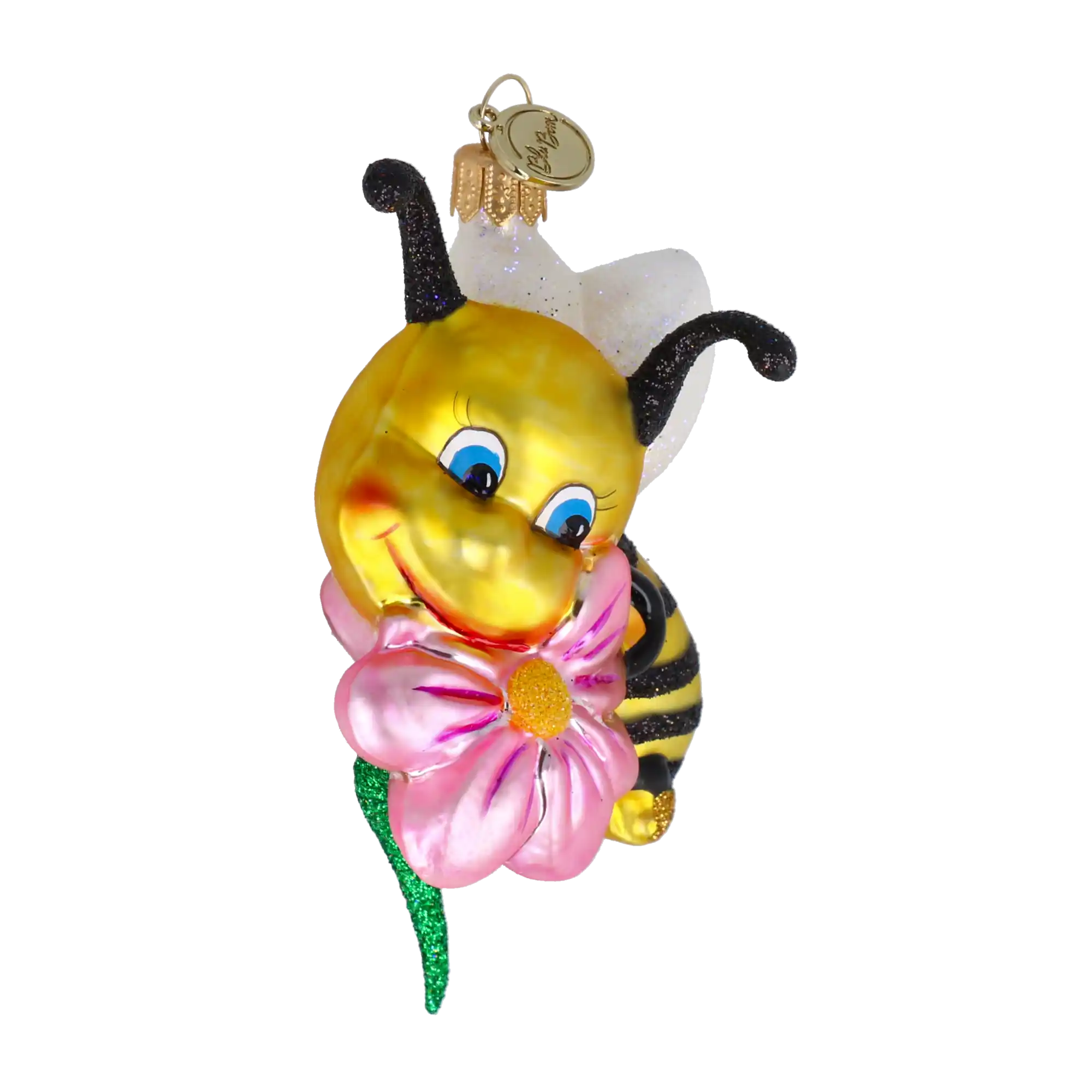 Honeybee Blossom Handmade Glass Christmas ornament bee