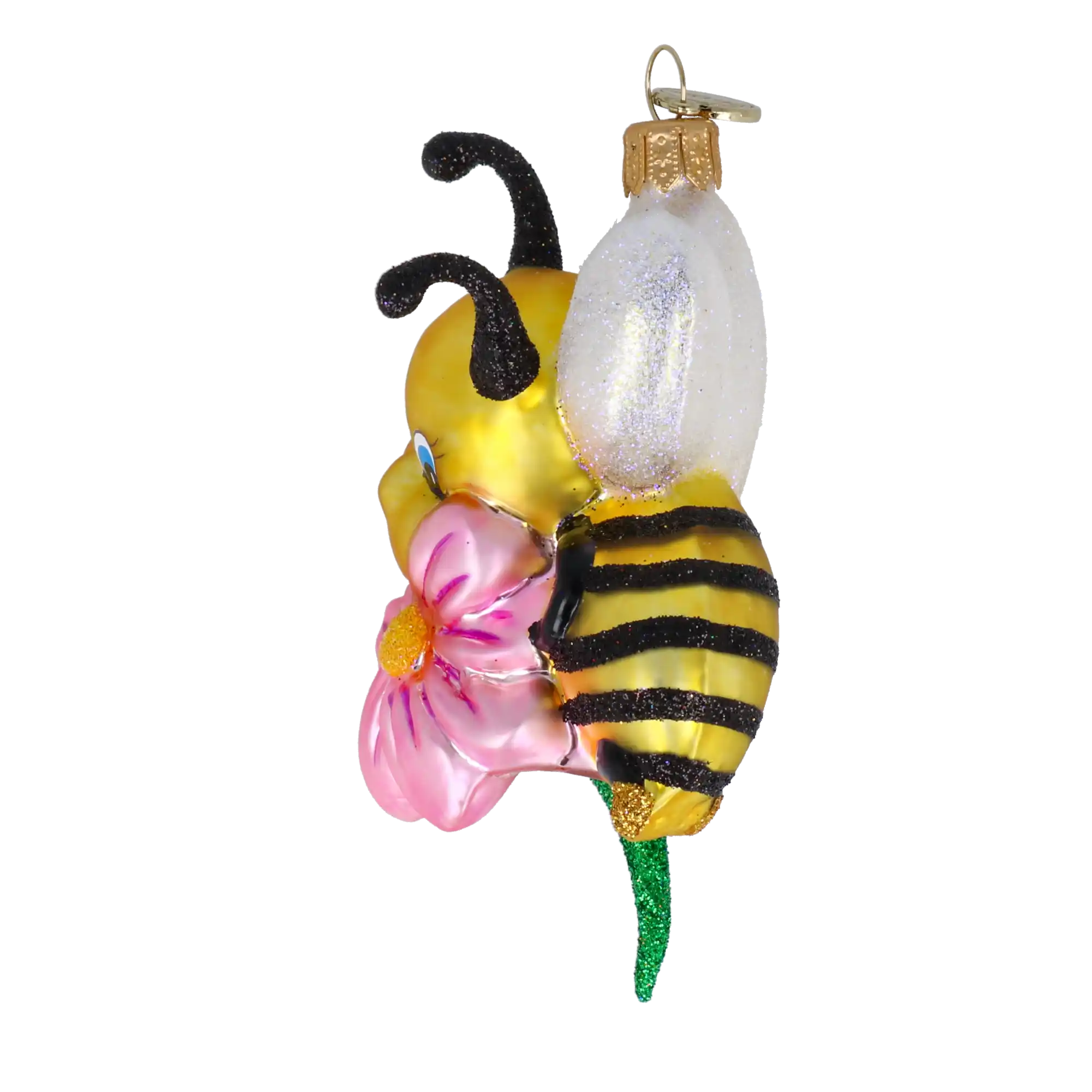 Honeybee Blossom Handmade Glass Christmas ornament bee