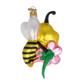 Load image into Gallery viewer, Honeybee Blossom Handmade Glass Christmas ornament bee
