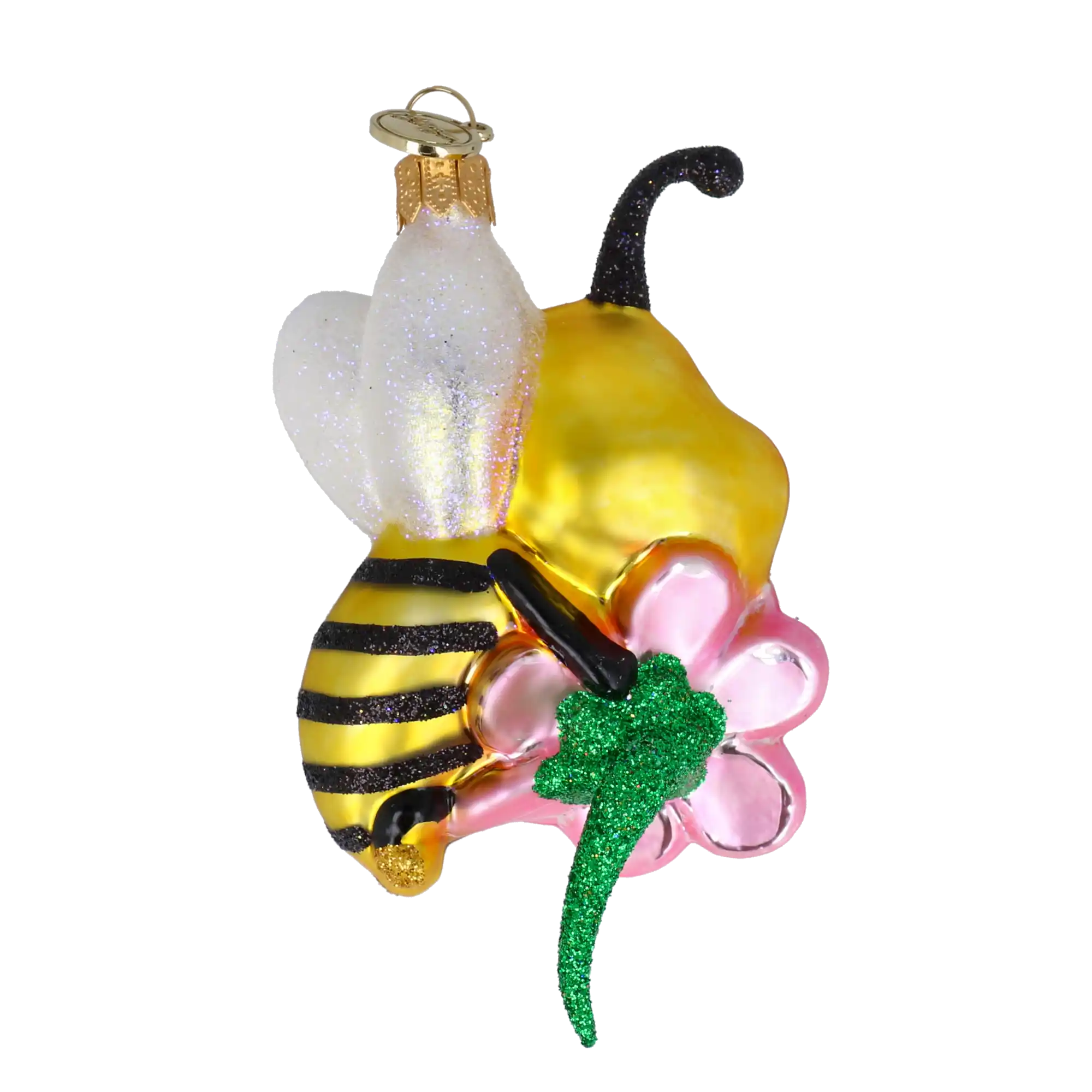 Honeybee Blossom Handmade Glass Christmas ornament bee