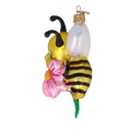 Load image into Gallery viewer, Honeybee Blossom Handmade Glass Christmas ornament bee 2020-112
