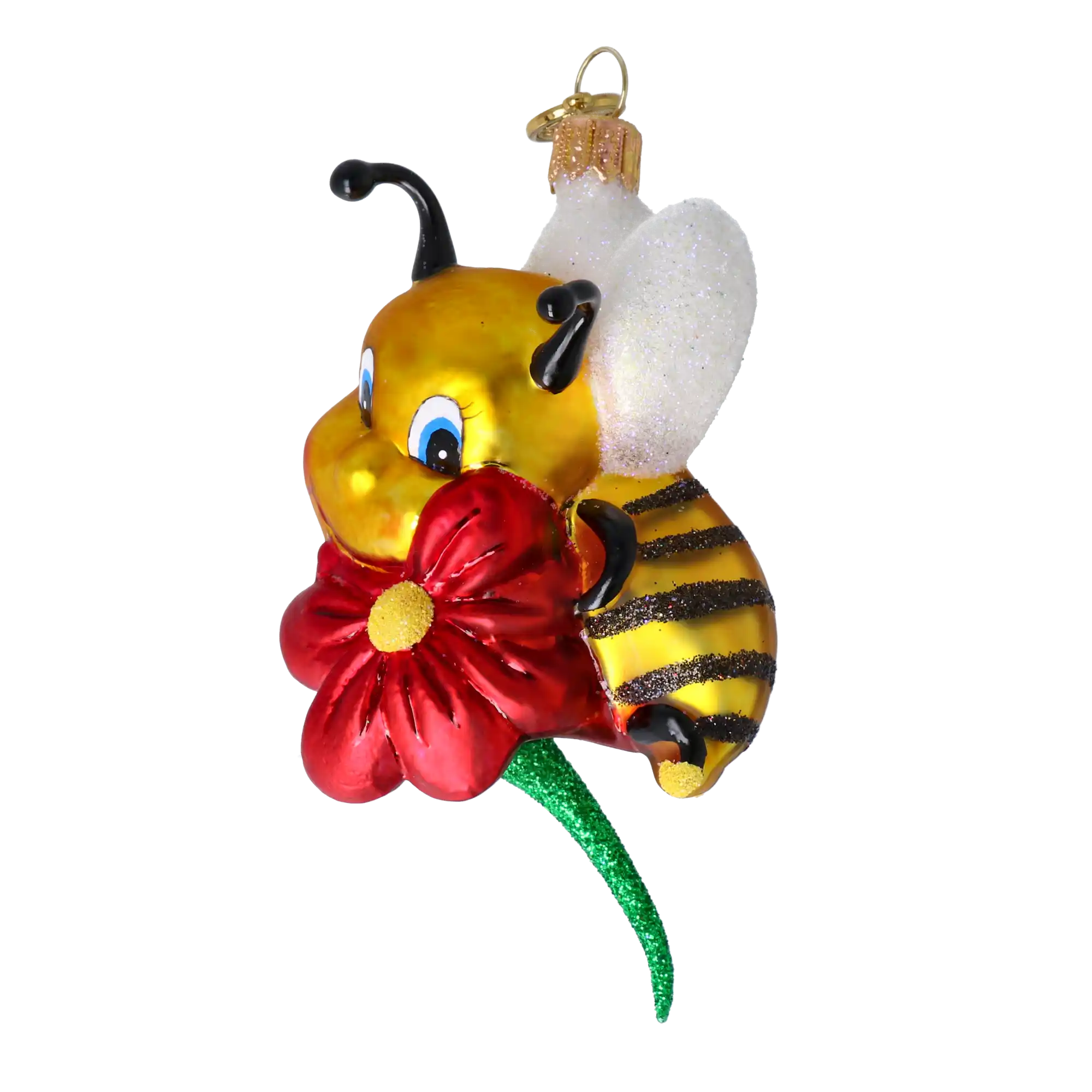 Sweet Bee Blossom Handmade Glass Christmas ornament bee