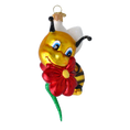 Load image into Gallery viewer, Sweet Bee Blossom Handmade Glass Christmas ornament bee

