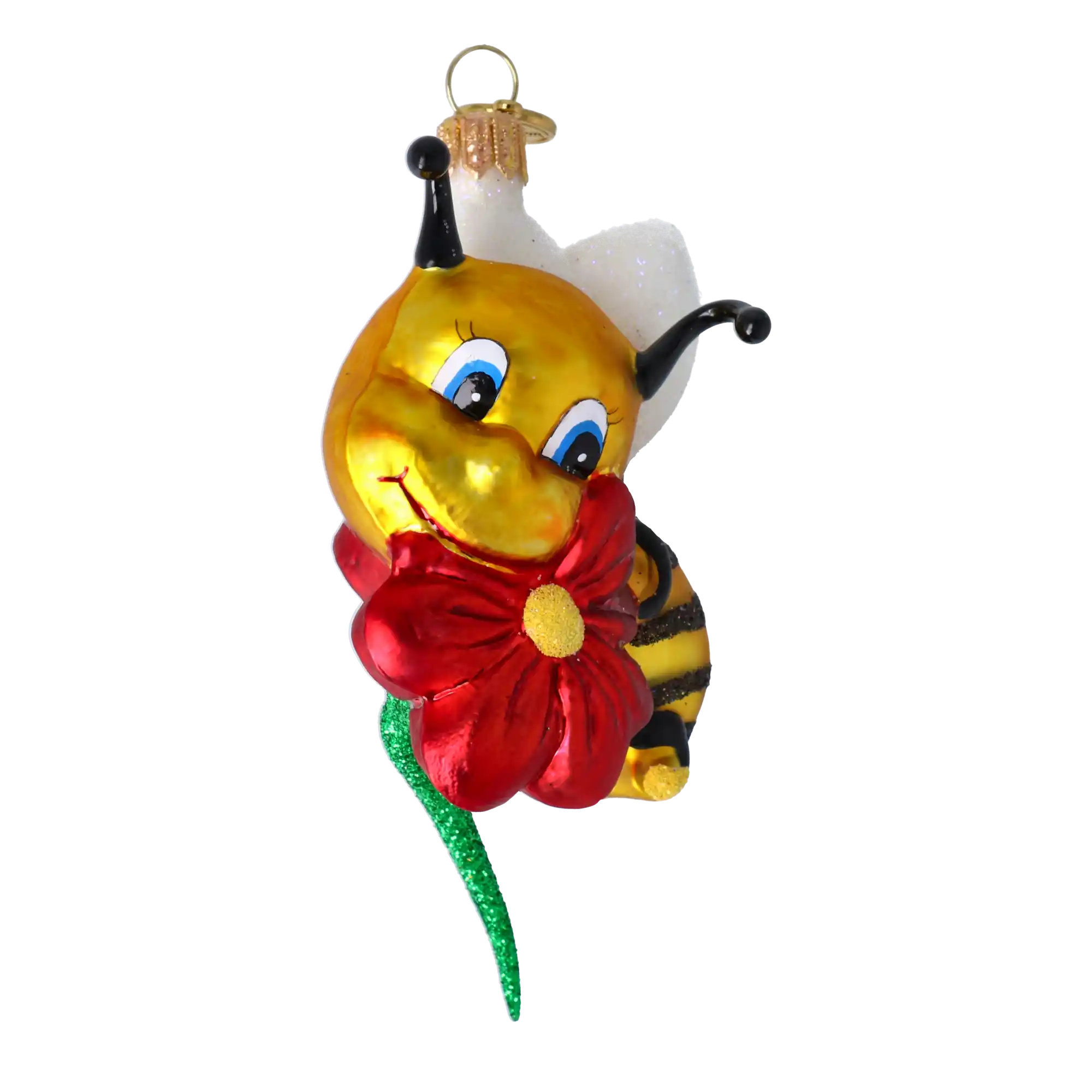 Sweet Bee Blossom Handmade Glass Christmas ornament bee