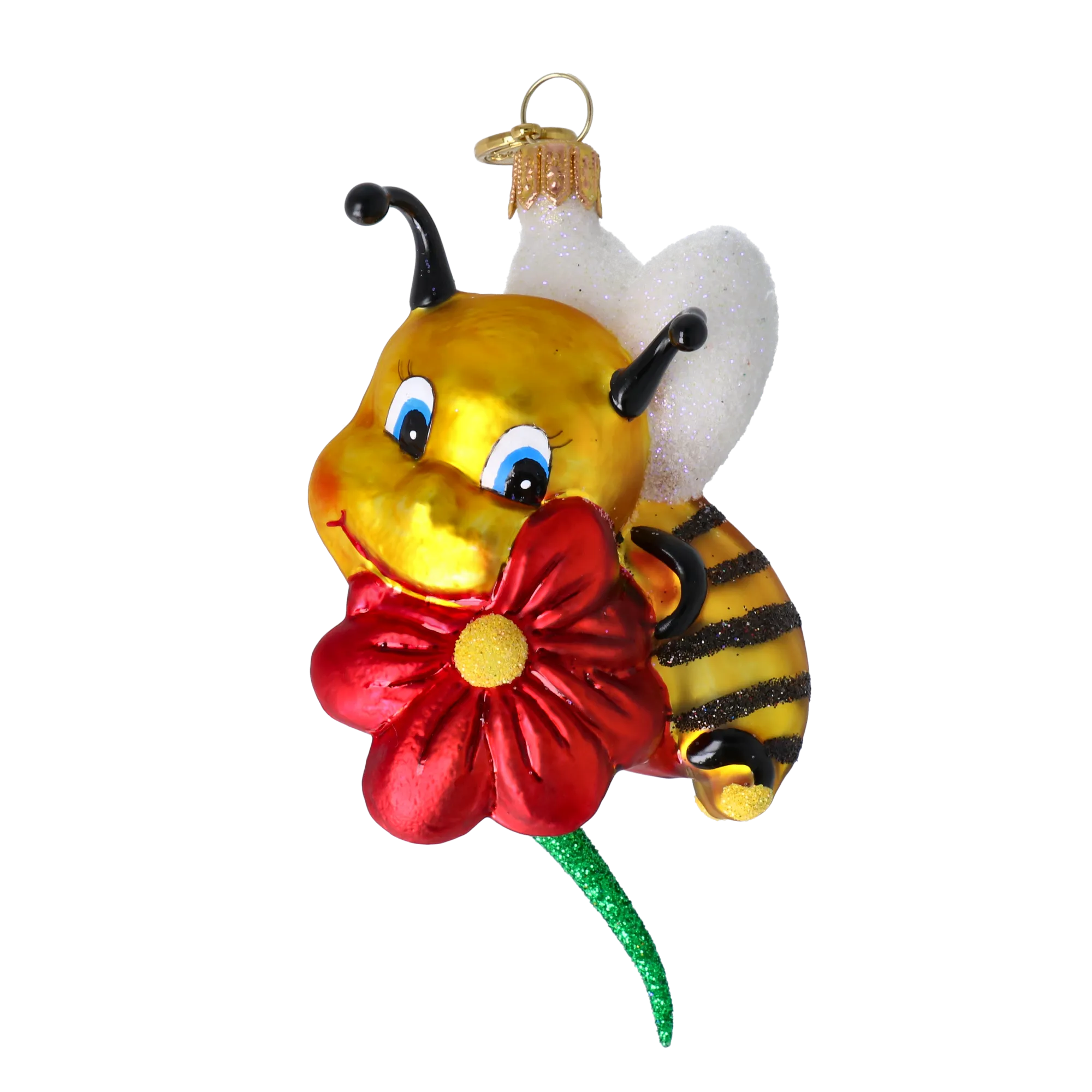 Sweet Bee Blossom Handmade Glass Christmas ornament bee 2020-114