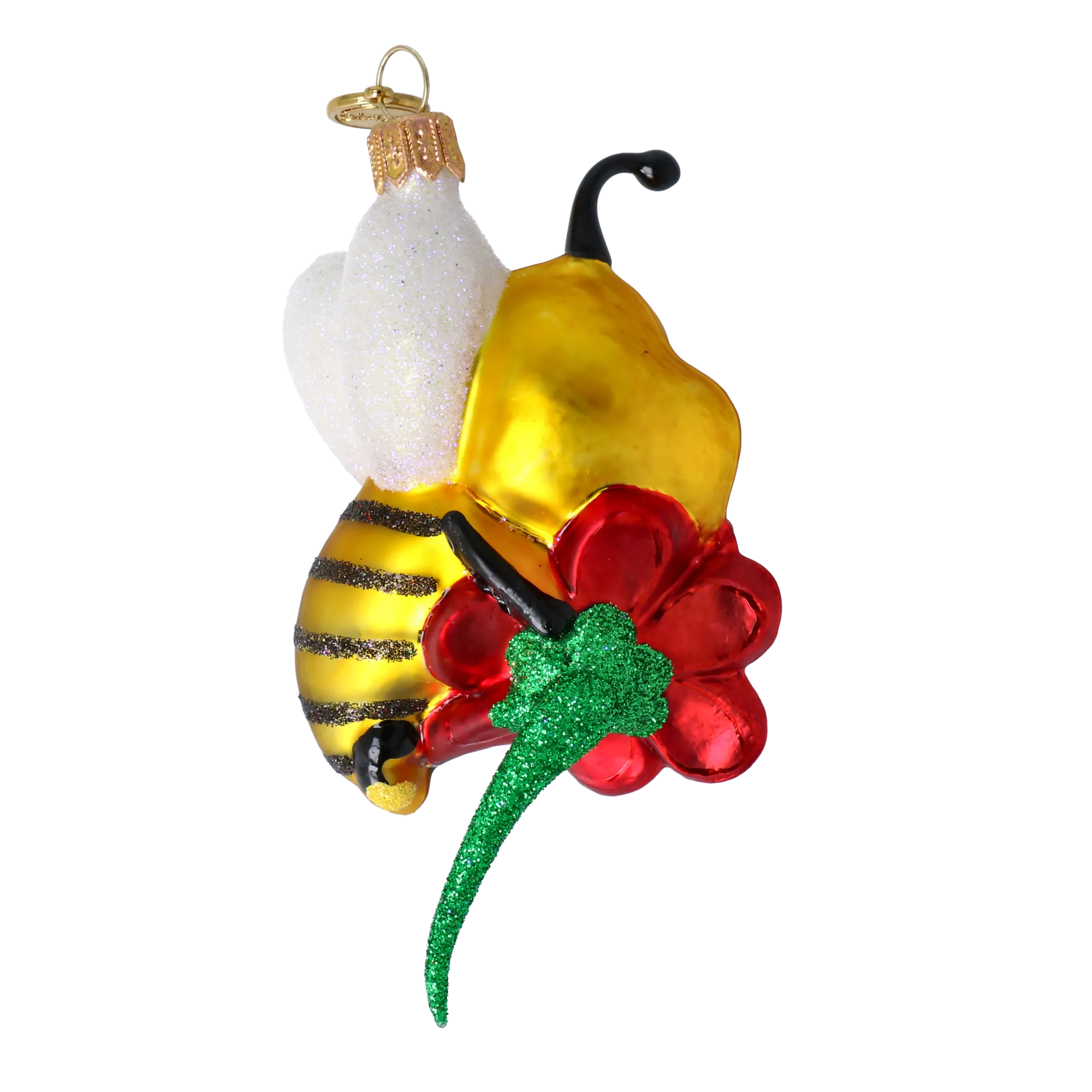 Sweet Bee Blossom Handmade Glass Christmas ornament bee 2020-114