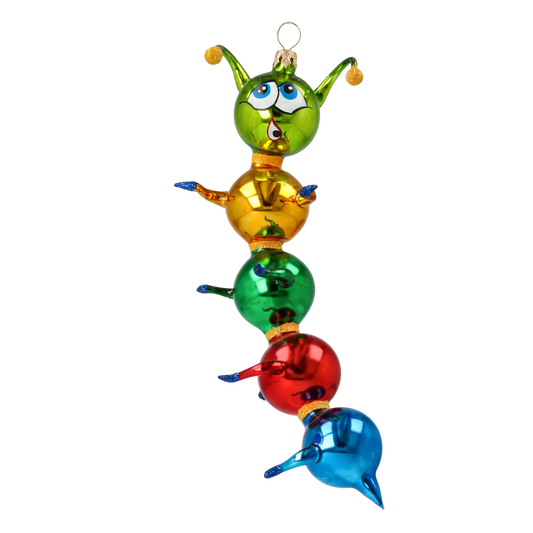 Centipede Colorful Joy. Handmade Glass Christmas ornament. 2020-118