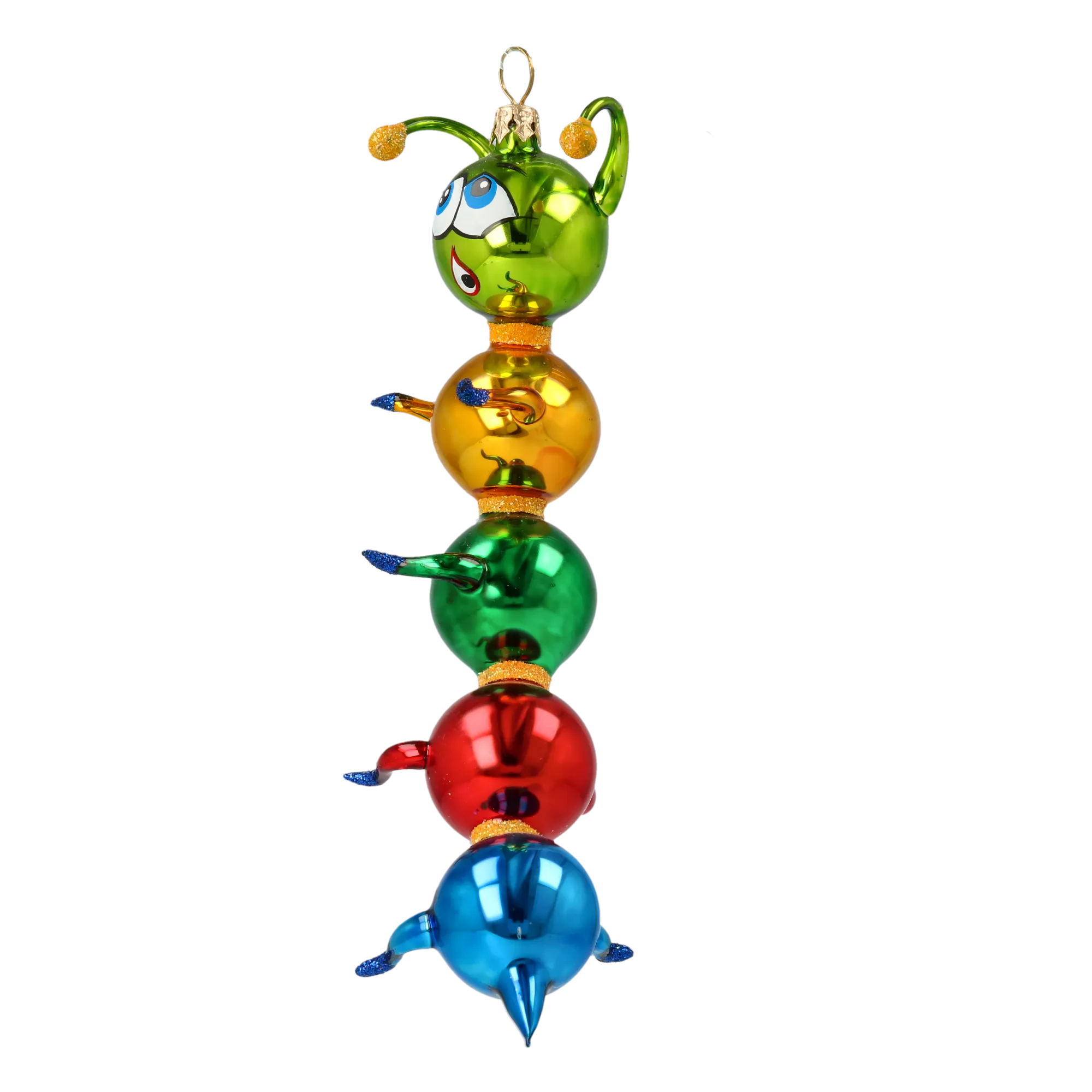 Centipede Colorful Joy. Handmade Glass Christmas ornament. 2020-118