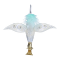 Load image into Gallery viewer, Hummingbird Winter Glow Handmade Glass Christmas ornament
