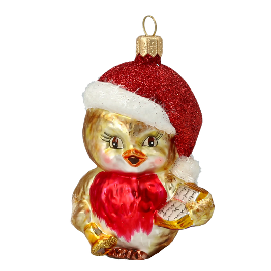 Gilded Caroling Songbird Premium christmas glass ornament 2020-148