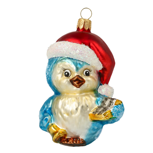 Azure Caroling Songbird Premium christmas glass ornament 2020-150