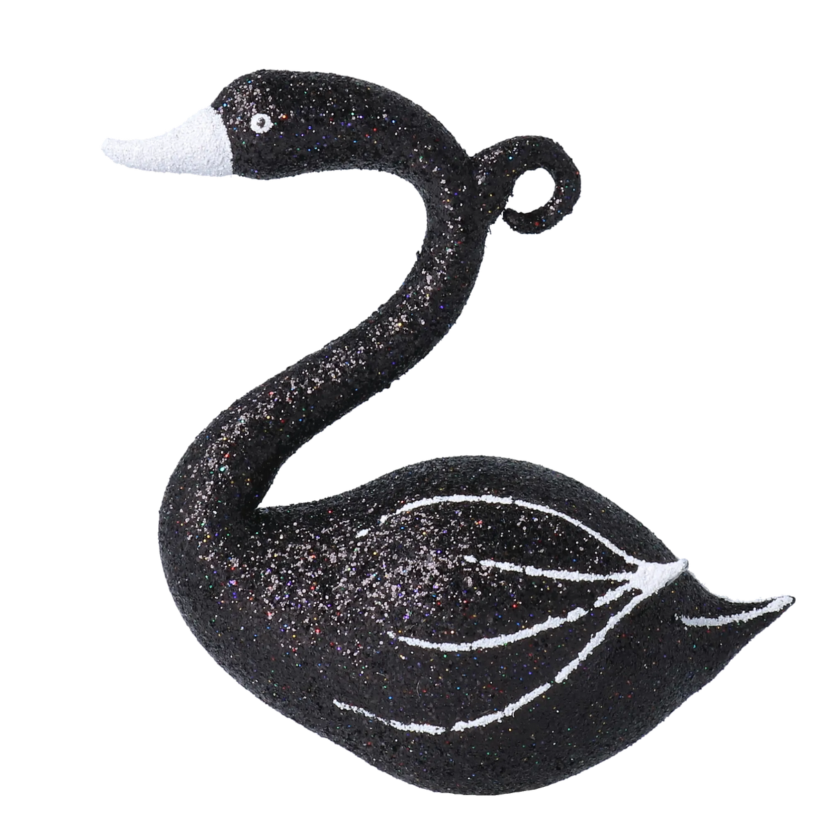 Sovereign Midnight Swan | Hand-Painted Glass Ornament | Blubom 2020-151