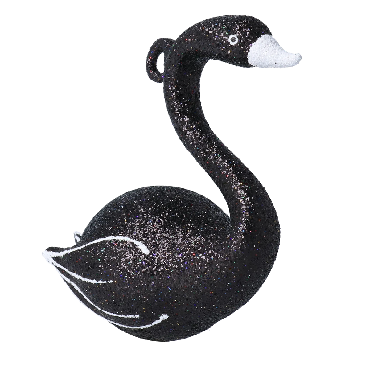 Sovereign Midnight Swan | Hand-Painted Glass Ornament | Blubom 2020-151