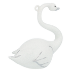 Serene Silver Swan | Hand-Painted Glass Ornament | Blubom 2020-152