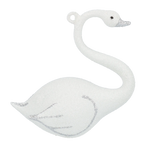 Serene Silver Swan | Hand-Painted Glass Ornament | Blubom 2020-152