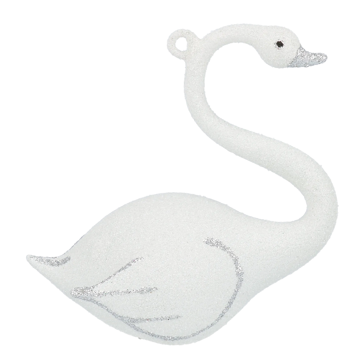 Serene Silver Swan | Hand-Painted Glass Ornament | Blubom 2020-152
