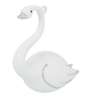 Serene Silver Swan | Hand-Painted Glass Ornament | Blubom 2020-152