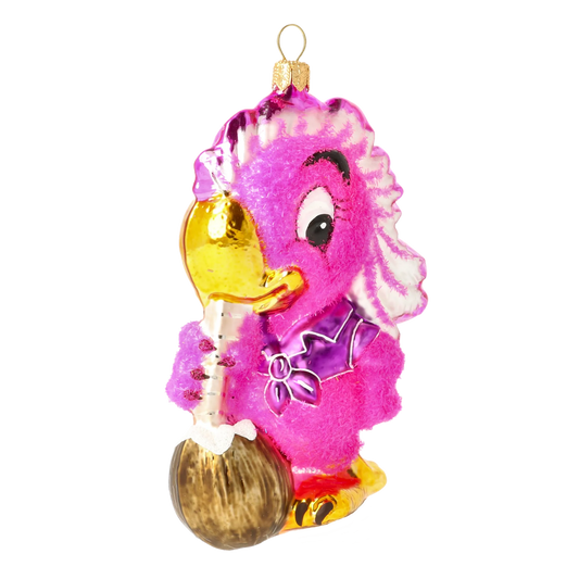 Vibrant Fuchsia Parrot Premium christmas glass ornament 2020-158