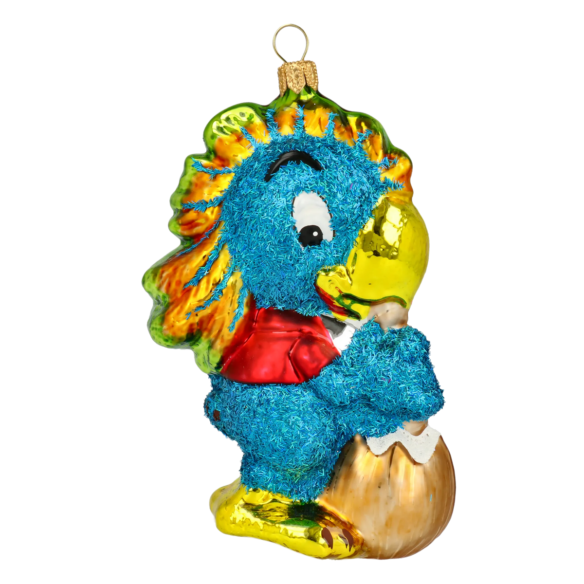 Courtly Cobalt Troubadour | Hand-Painted Glass Ornament | Blubom 2020-159