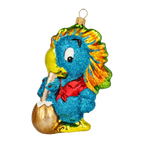 Courtly Cobalt Troubadour | Hand-Painted Glass Ornament | Blubom 2020-159