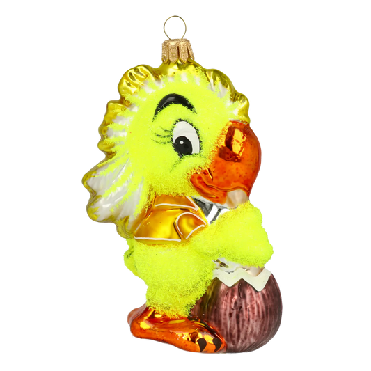 Golden Canary Parrot Premium christmas glass ornament 2020-163