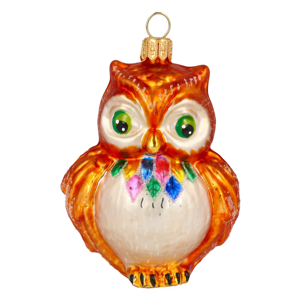 Vigilant Amber Sage | Hand-Painted Glass Ornament | Blubom 2020-165
