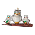 Load image into Gallery viewer, Owl Family Gathering  Handmade Glass Christmas ornament 2020-168
