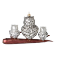 Load image into Gallery viewer, Owl Family Gathering  Handmade Glass Christmas ornament 2020-168
