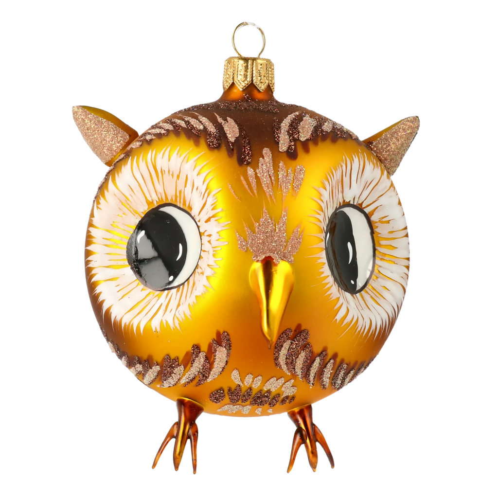 Vigilant Fledgling | Hand-Painted Glass Ornament | Blubom 2020-169