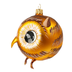 Vigilant Fledgling | Hand-Painted Glass Ornament | Blubom 2020-169