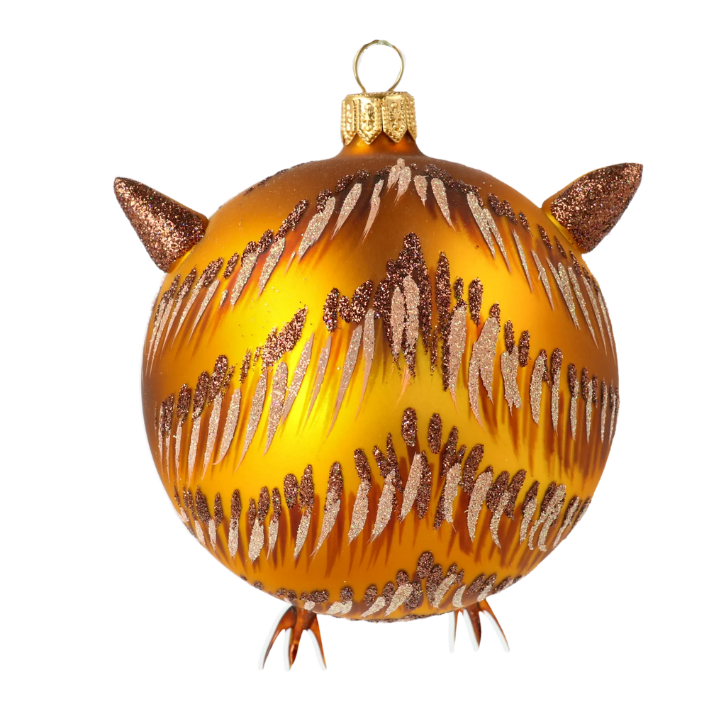 Vigilant Fledgling | Hand-Painted Glass Ornament | Blubom 2020-169