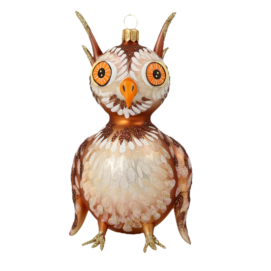 Twilight Owl  Handmade Glass Christmas ornament 2020-170