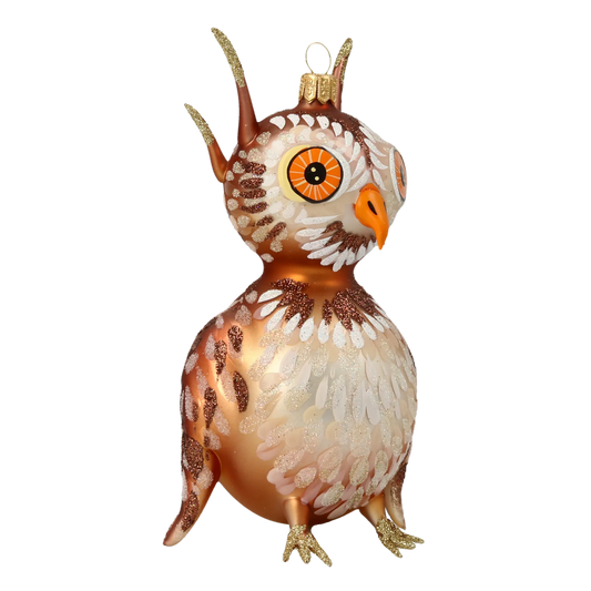 Twilight Owl  Handmade Glass Christmas ornament 2020-170