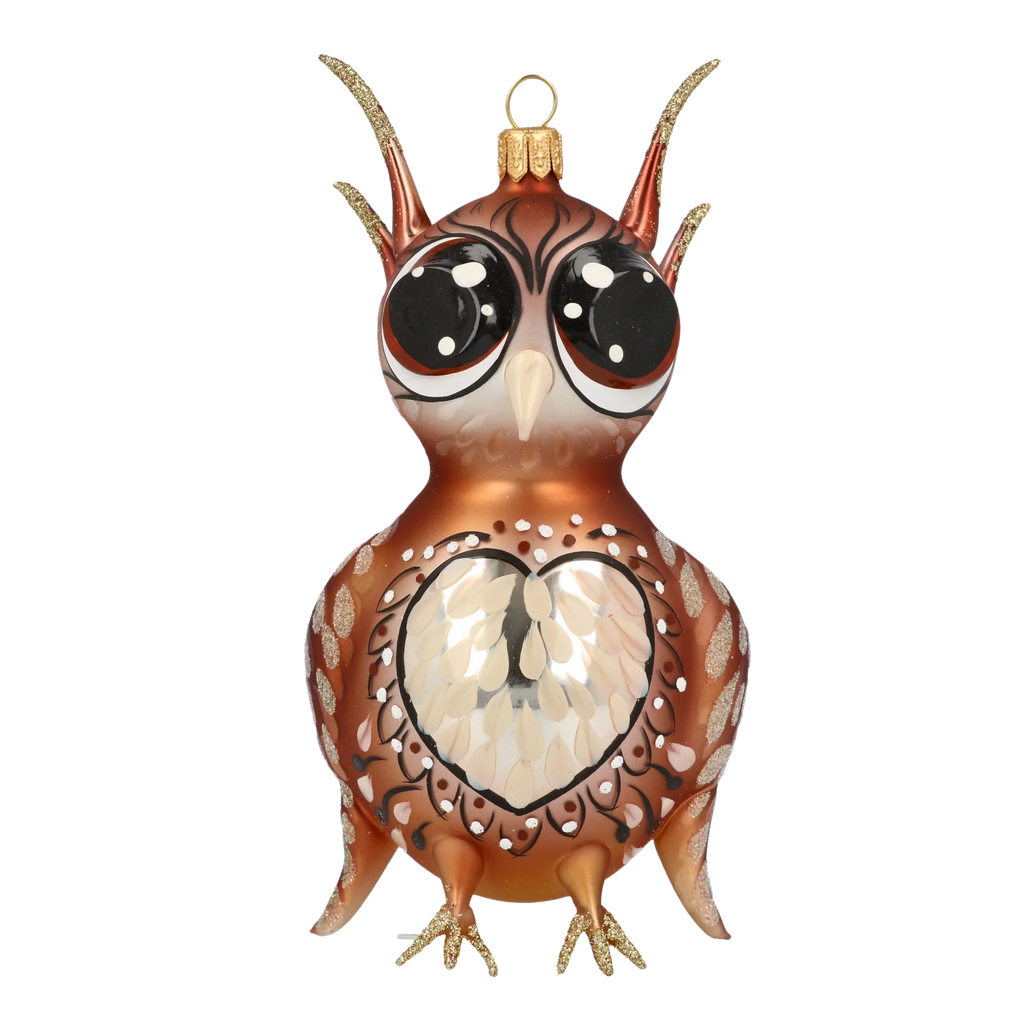 Pensive Copper Sentinel | Hand-Painted Glass Ornament | Blubom 2020-171