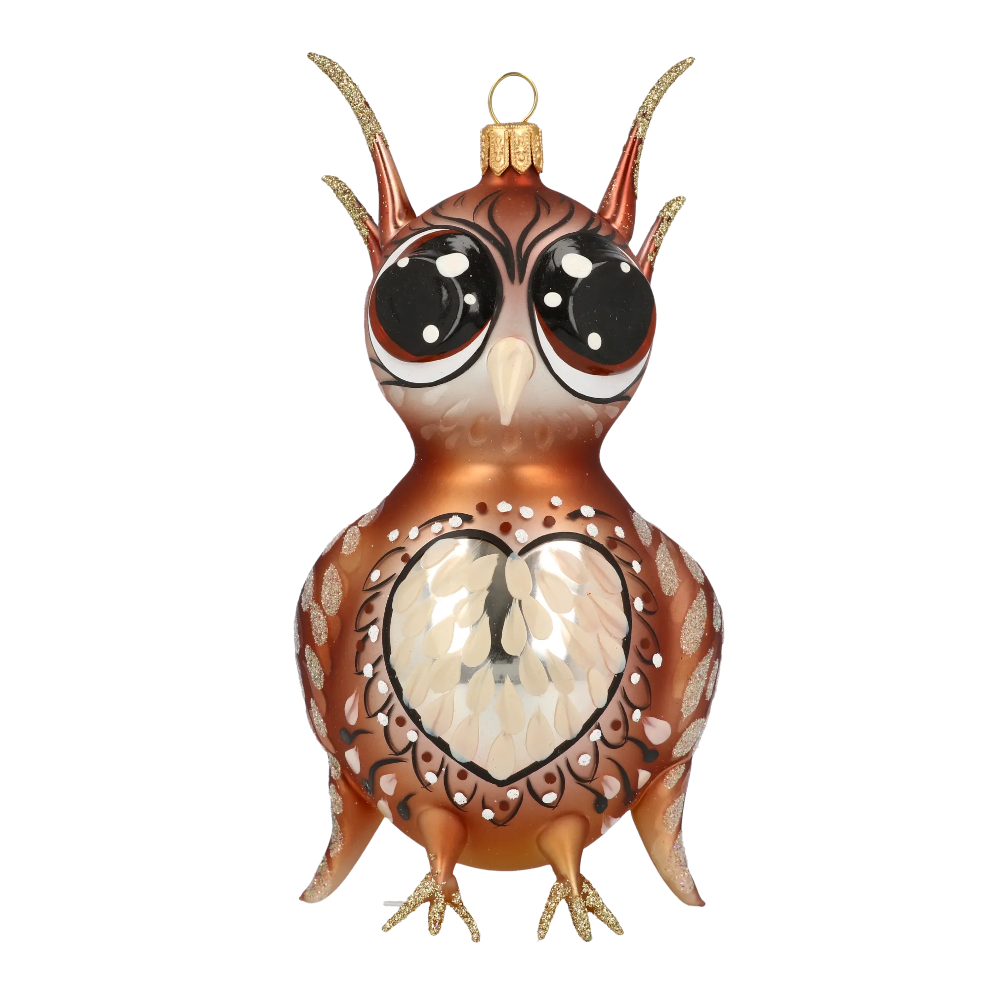 Pensive Copper Sentinel | Hand-Painted Glass Ornament | Blubom 2020-171