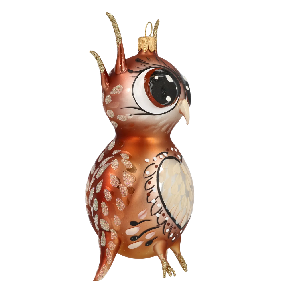 Pensive Copper Sentinel | Hand-Painted Glass Ornament | Blubom 2020-171