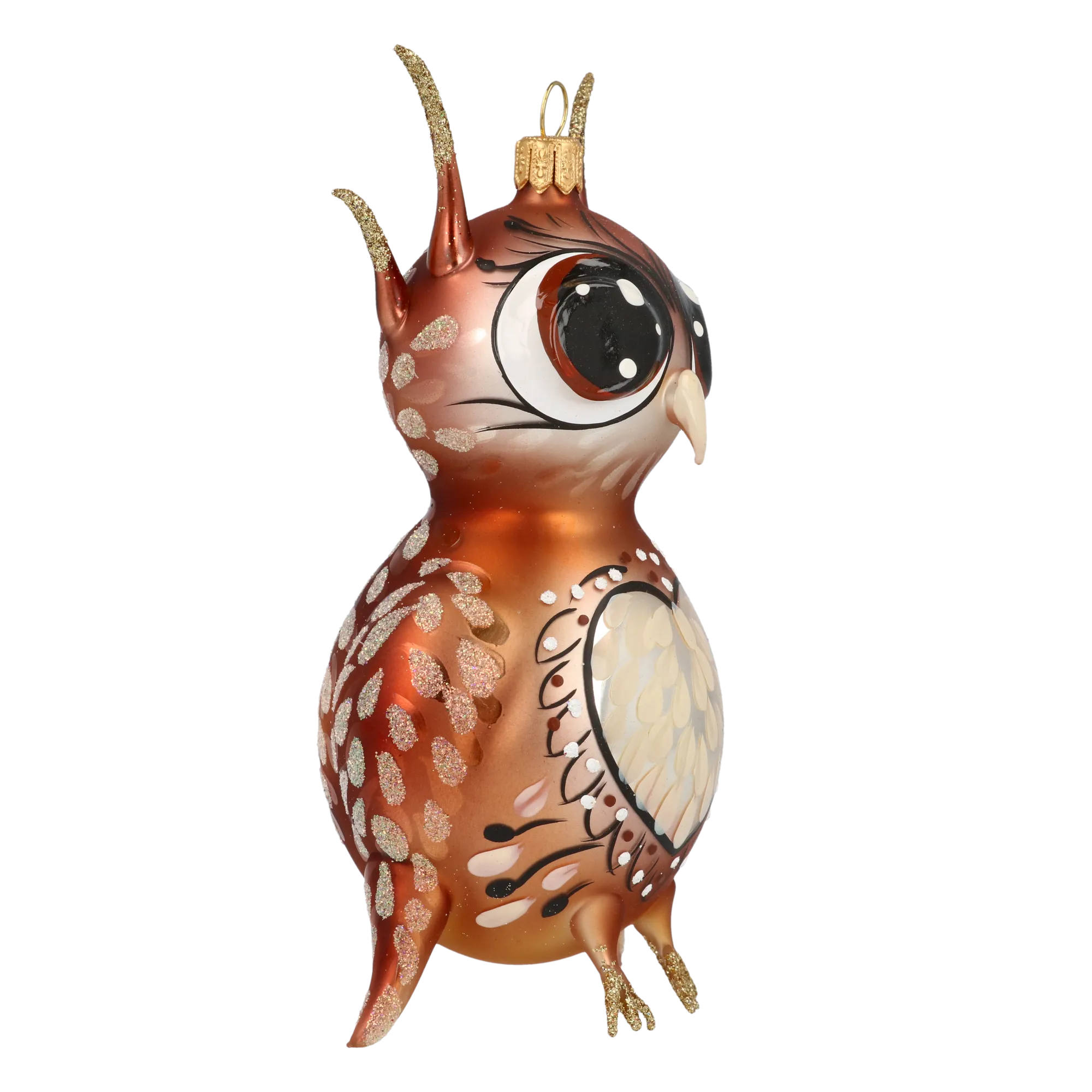 Wise Owl. Handmade Glass Christmas ornament. 2020-171