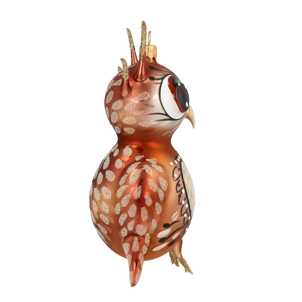 Pensive Copper Sentinel | Hand-Painted Glass Ornament | Blubom 2020-171