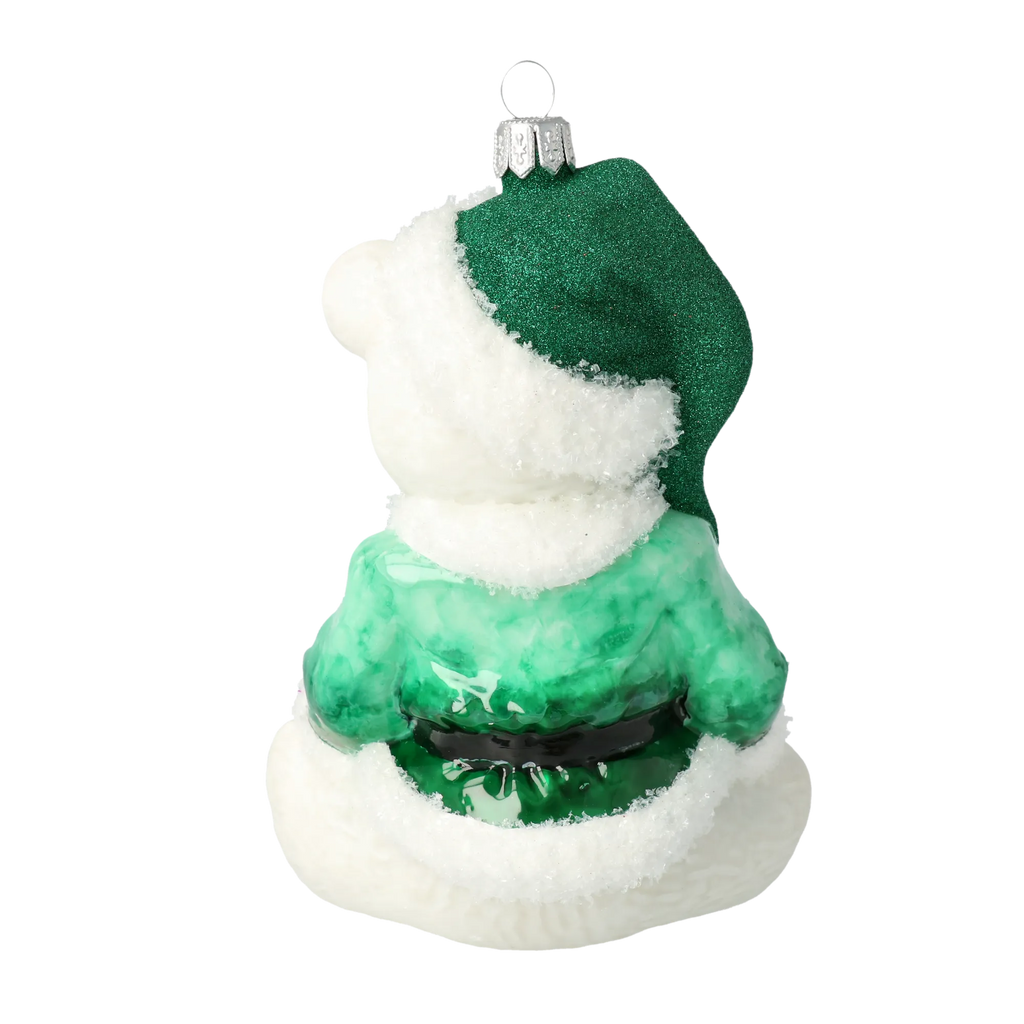 Serene Emerald Cub | Hand-Painted Glass Ornament | Blubom 2020-183