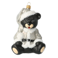 Serene Moonlit Bear | Hand-Painted Glass Ornament | Blubom 2020-186