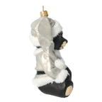 Serene Moonlit Bear | Hand-Painted Glass Ornament | Blubom 2020-186