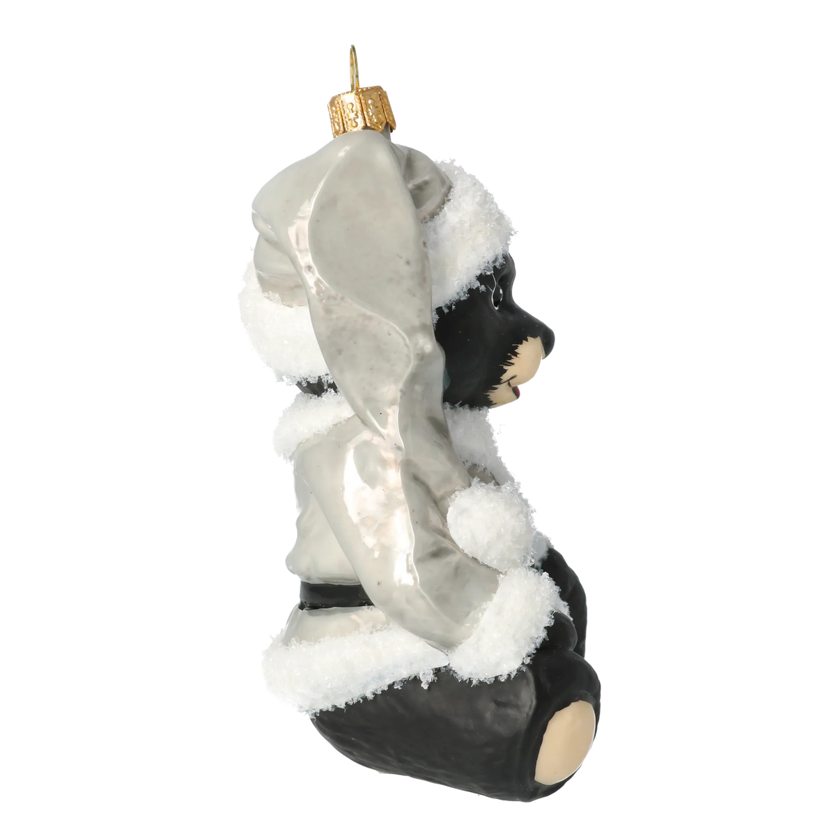 Serene Moonlit Bear | Hand-Painted Glass Ornament | Blubom 2020-186