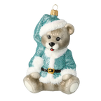 Serene Turquoise Cub | Hand-Painted Glass Ornament | Blubom 2020-187