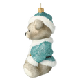 Load image into Gallery viewer, Minty Bear. Handmade Glass Christmas ornament. 2020-187
