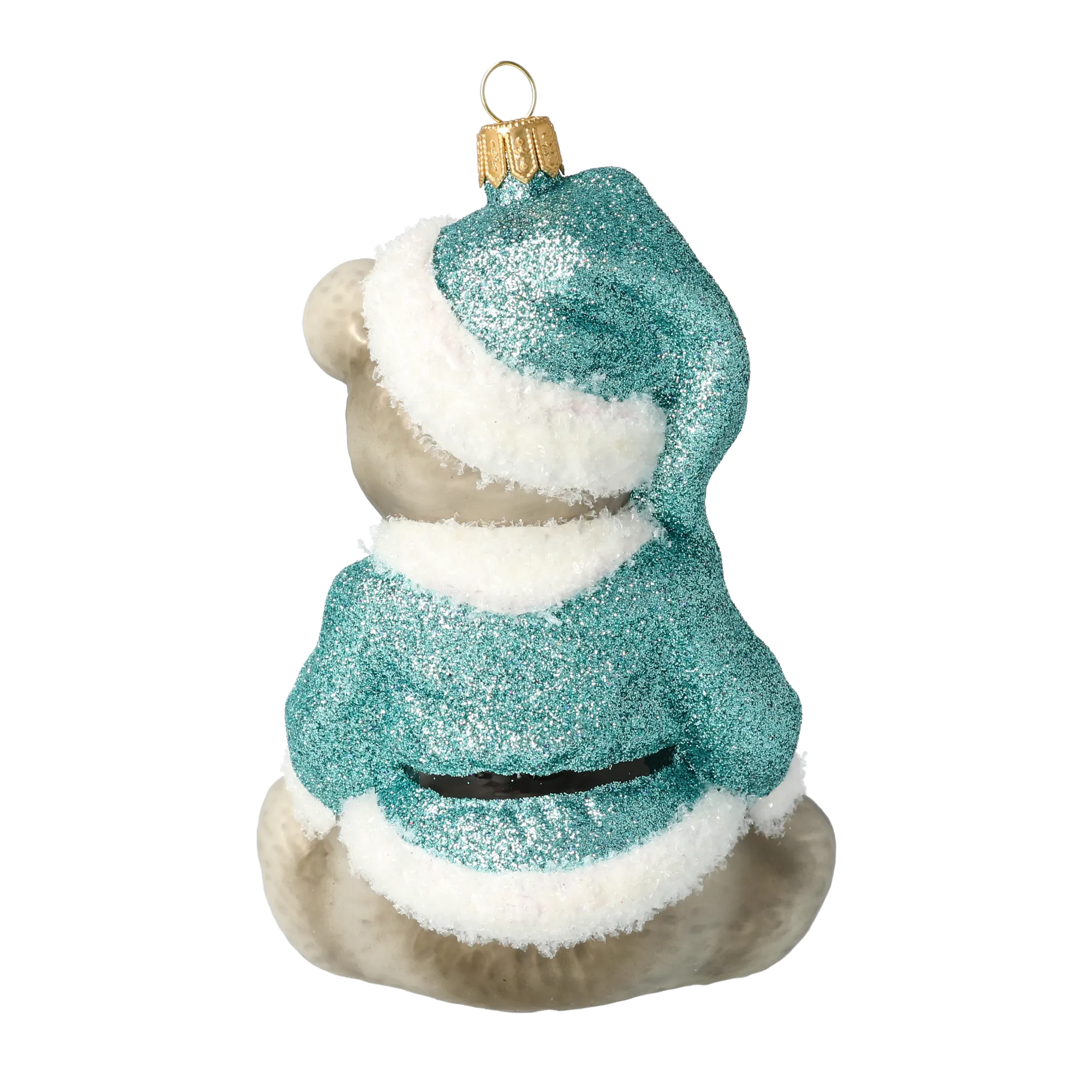 Serene Turquoise Cub | Hand-Painted Glass Ornament | Blubom 2020-187