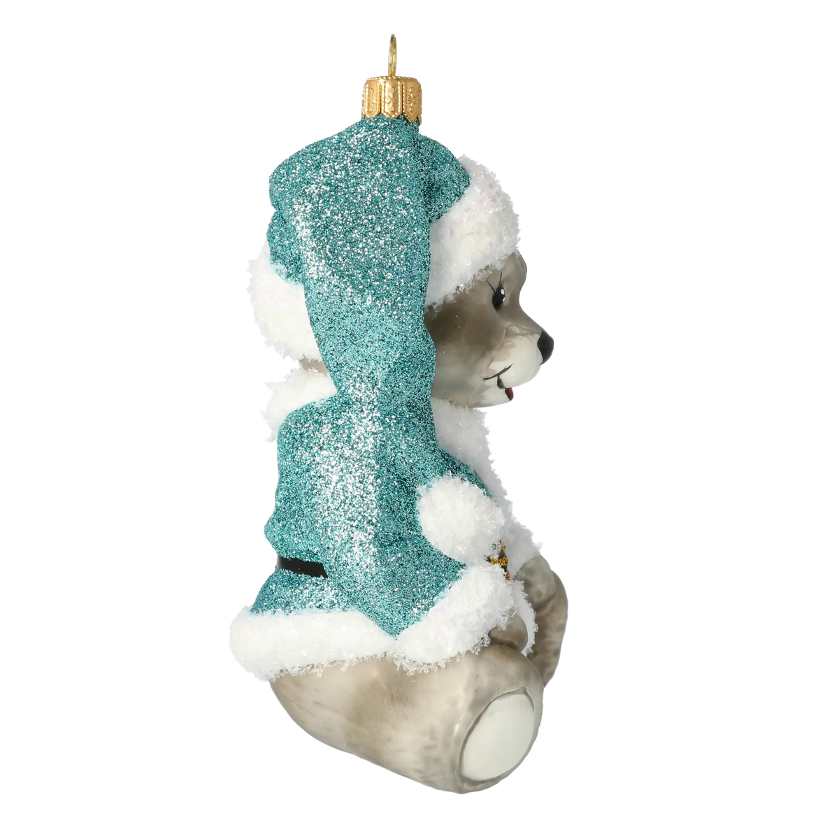 Serene Turquoise Cub | Hand-Painted Glass Ornament | Blubom 2020-187