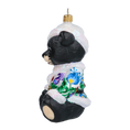 Load image into Gallery viewer, Folk Teddy Bear Handmade Glass Christmas ornament. ( 2020-192
